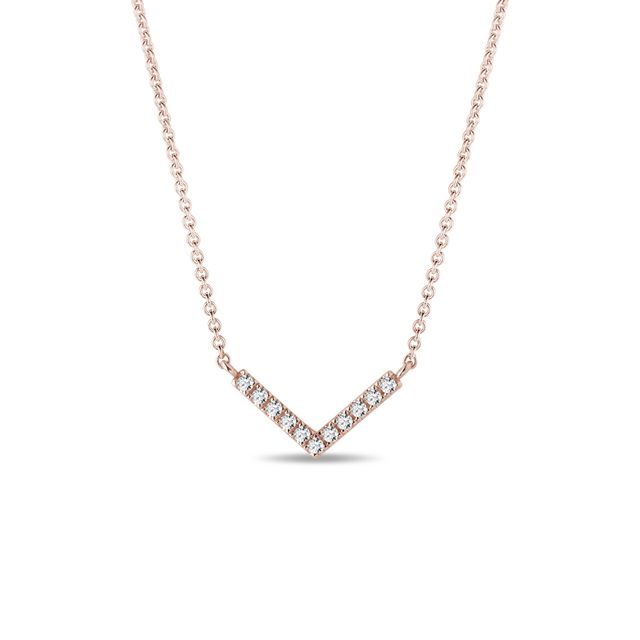 ROSE GOLD DIAMOND V NECKLACE - DIAMOND NECKLACES - NECKLACES