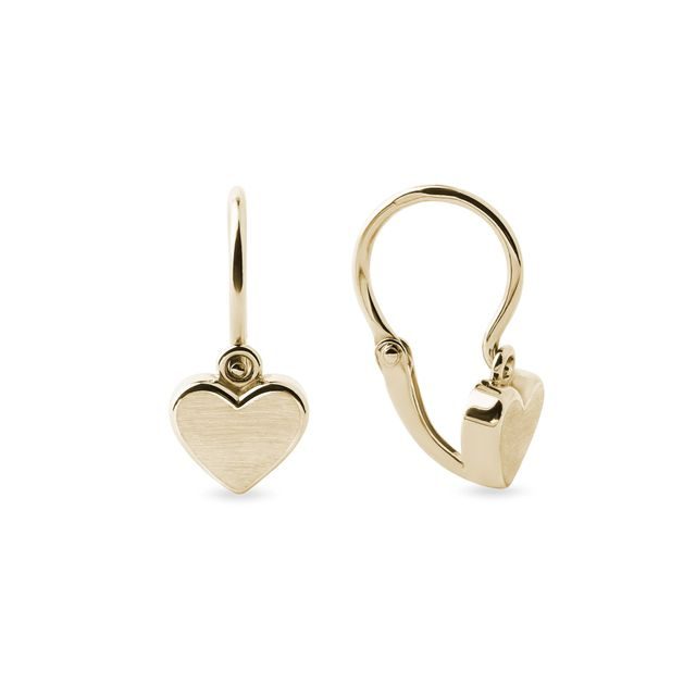 CHILDREN'S HEART-SHAPED EARRINGS IN GOLD - CHILDREN'S EARRINGS - EARRINGS