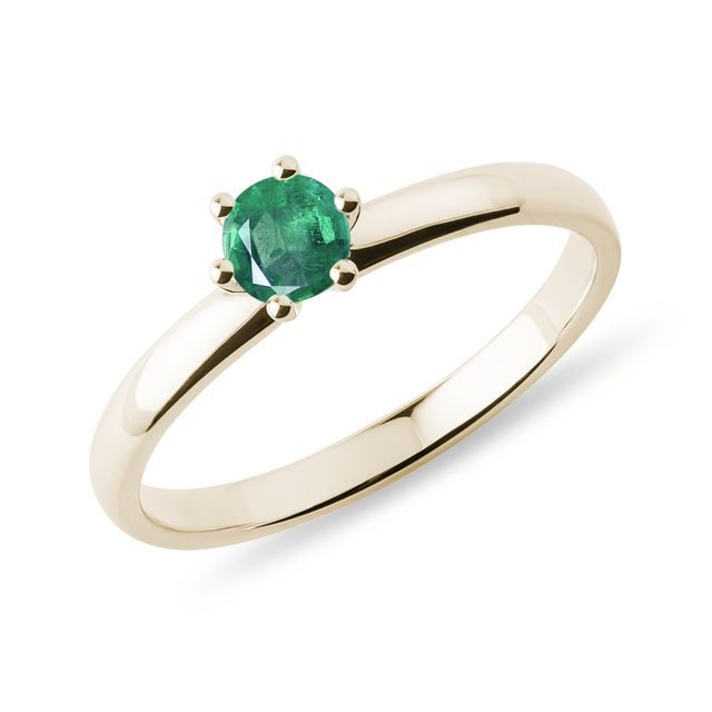 EMERALD RING IN YELLOW GOLD - EMERALD RINGS - RINGS