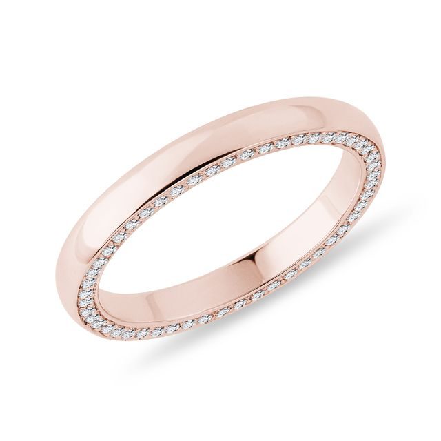 DIAMOND SIDE CHANNEL WOMEN'S ROSE GOLD WEDDING RING - WOMEN'S WEDDING RINGS - WEDDING RINGS
