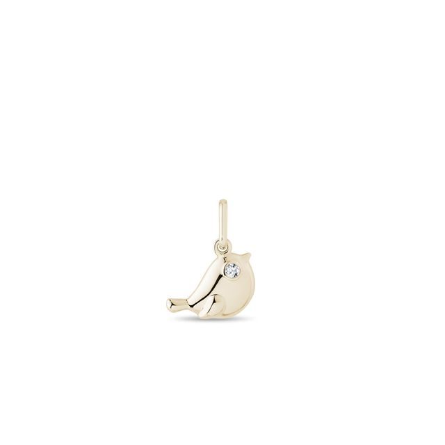 VOGELANHÄNGER AUS GELBGOLD MIT DIAMANT - ANHÄNGER - KETTEN