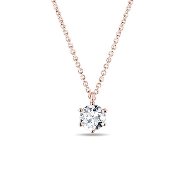 Half-carat diamond pendant in rose gold
