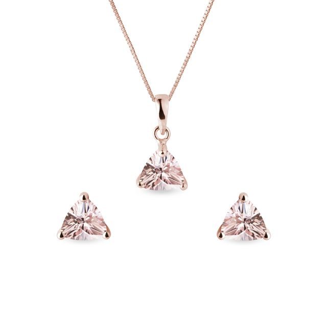 MORGANITE JEWELLERY SET IN 14K ROSE GOLD - JEWELLERY SETS - FINE JEWELLERY