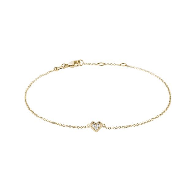 HEART BRACELET WITH DIAMONDS IN GOLD - DIAMOND BRACELETS - BRACELETS