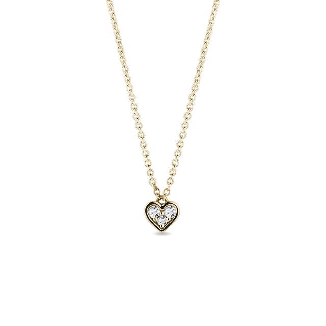 Diamond Necklace with Heart in Gold