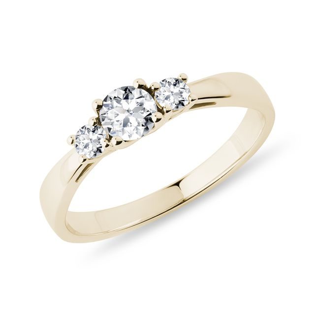 MASSIVER DIAMANT VERLOBUNGSRING AUS GELBGOLD - VERLOBUNGSRINGE DIAMANTEN - VERLOBUNGSRINGE