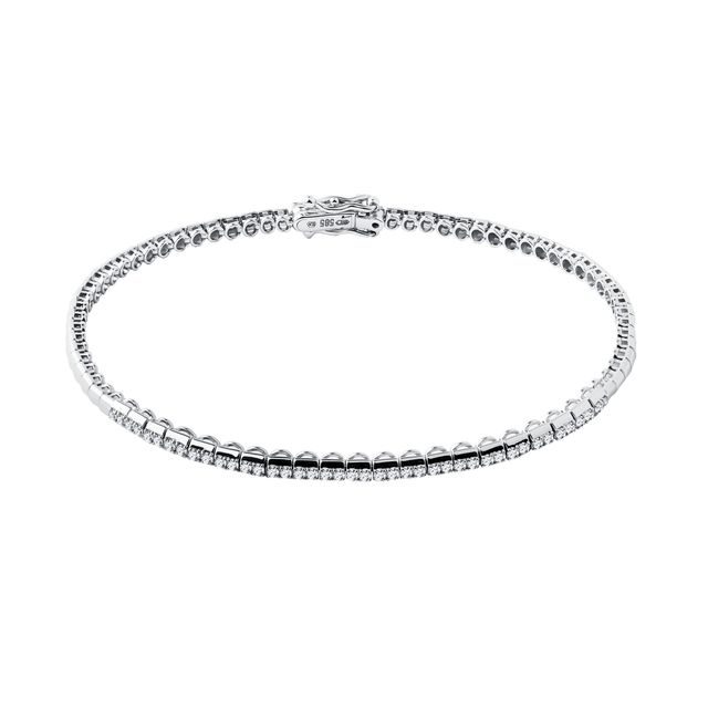 DAINTY WHITE GOLD TENNIS BRACELET WITH DIAMONDS - TENNIS BRACELETS - BRACELETS