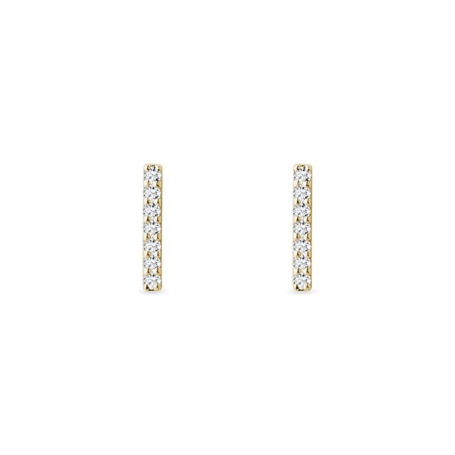 DIAMOND BAR EARRINGS IN YELLOW GOLD - DIAMOND EARRINGS - EARRINGS