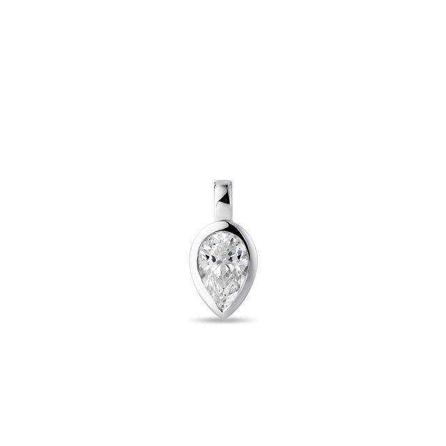 ANHÄNGER MIT 0,7 CT DIAMANT IN TROPFENFORM AUS WEISSGOLD - MAGNETISCHE HALSKETTEN - KETTEN