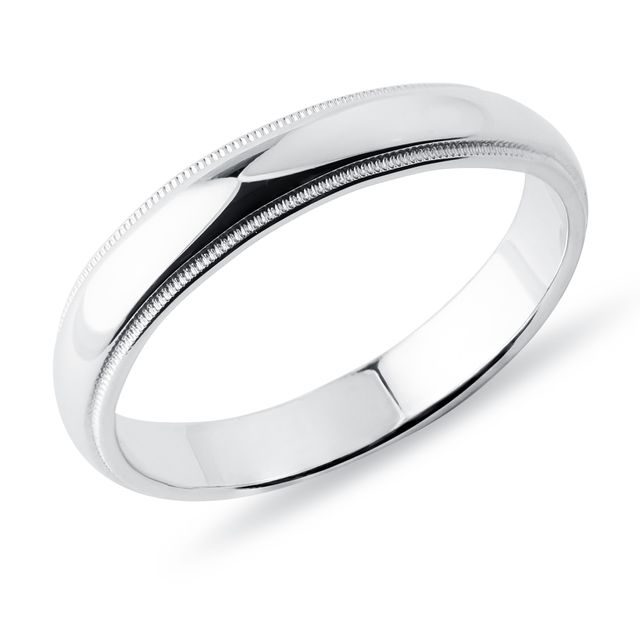 MILLGRIFF-EHERING FÜR MÄNNER IN 14 KT WEISSGOLD MIT DETAILS - TRAURINGE FÜR HERREN - TRAURINGE