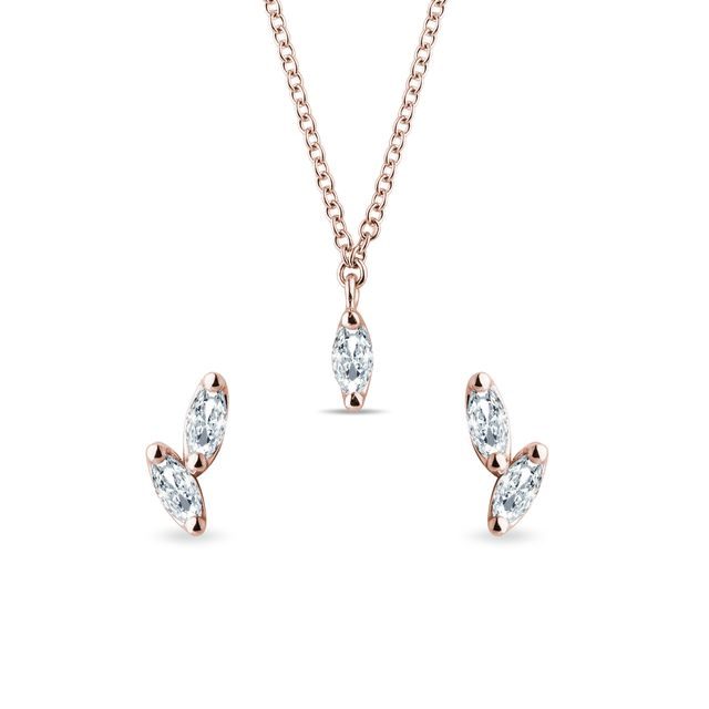 SCHMUCKSET MIT MARQUISEDIAMANTEN IN ROSÉGOLD - SCHMUCK SETS DIAMANT - SCHMUCK