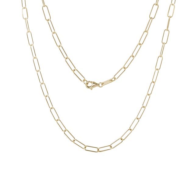50 CM LANGE GELBGOLDKETTE IM BÜROKLAMMERDESIGN - GOLDKETTEN - KETTEN