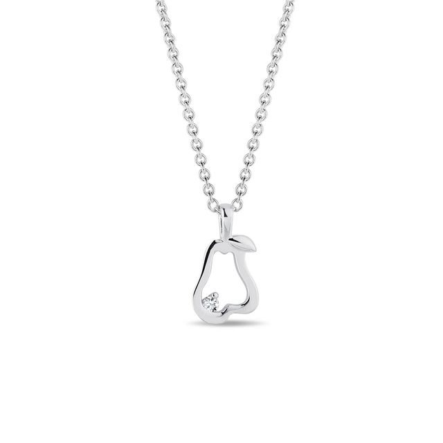 Pear necklace in 14k white gold