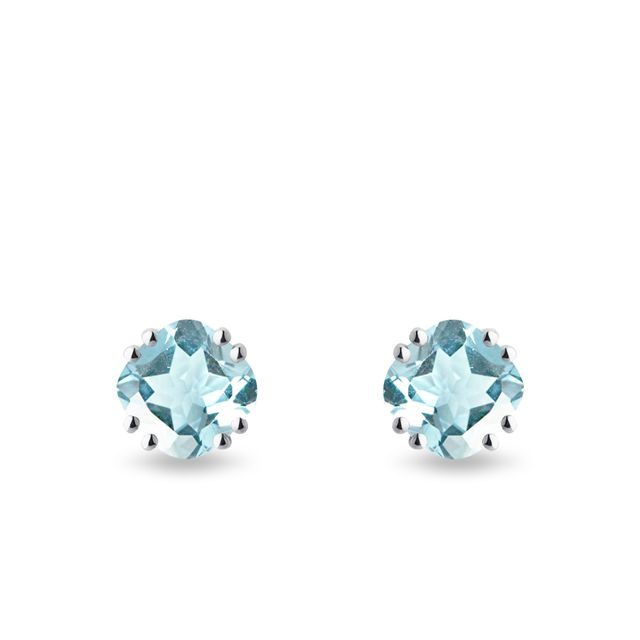 SKY TOPAZ STUDS IN WHITE GOLD - TOPAZ EARRINGS - EARRINGS