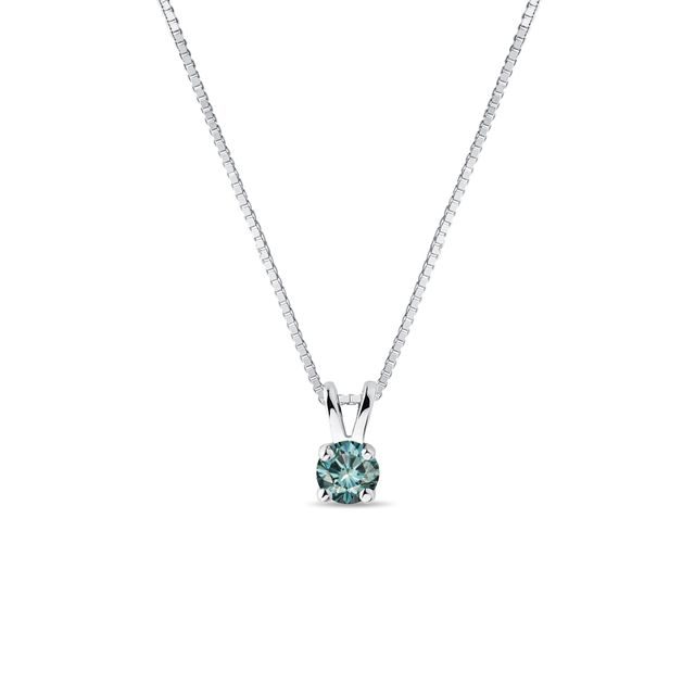 BLUE DIAMOND IN WHITE GOLD - DIAMOND NECKLACES - NECKLACES