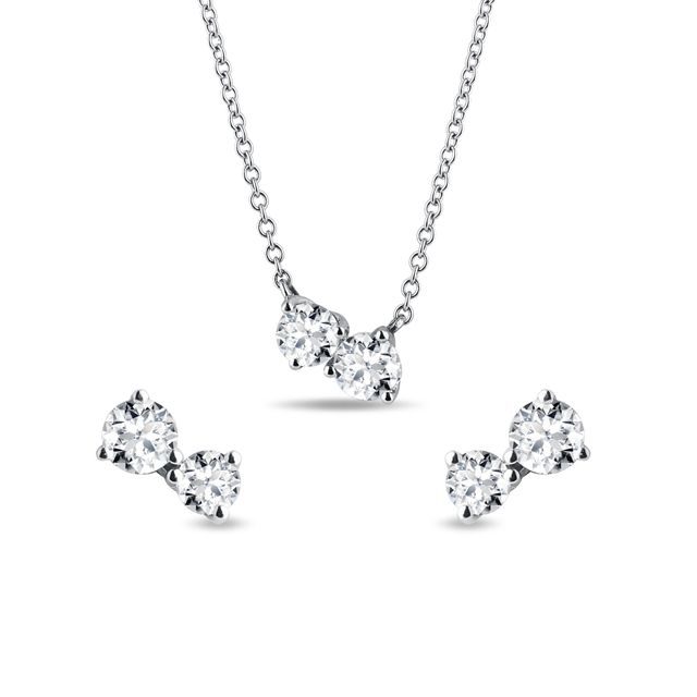 DIAMANTSET MIT OHRRINGEN UND HALSKETTE IN WEISSGOLD - SCHMUCK SETS DIAMANT - SCHMUCK