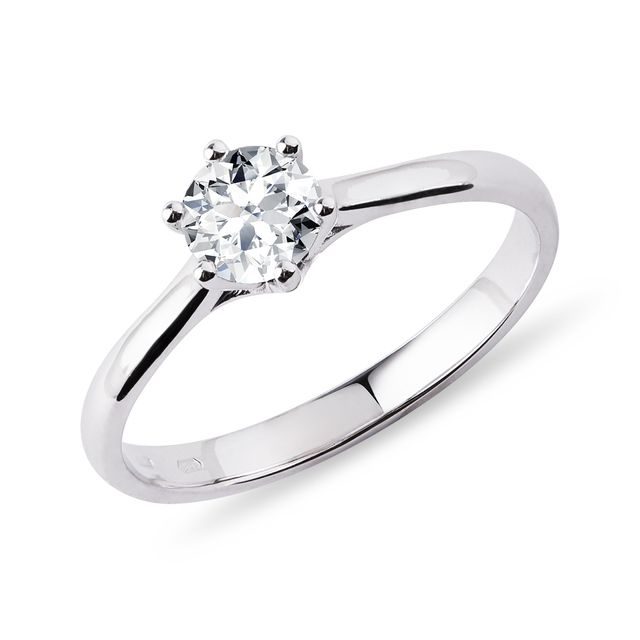 0,5CT DIAMOND ENGAGEMENT RING IN WHITE GOLD - SOLITAIRE ENGAGEMENT RINGS - ENGAGEMENT RINGS