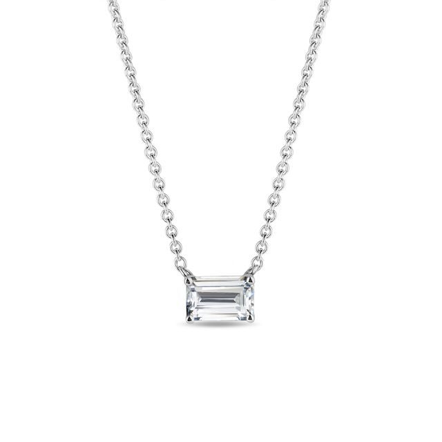 COLLIER EN OR BLANC AVEC MOISSANITE - COLLIERS EN OR BLANC - COLLIERS