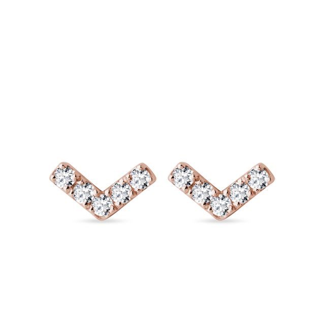 V-FÖRMIGE DIAMANTOHRRINGE AUS ROSÉGOLD - OHRRINGE DIAMANT - OHRRINGE