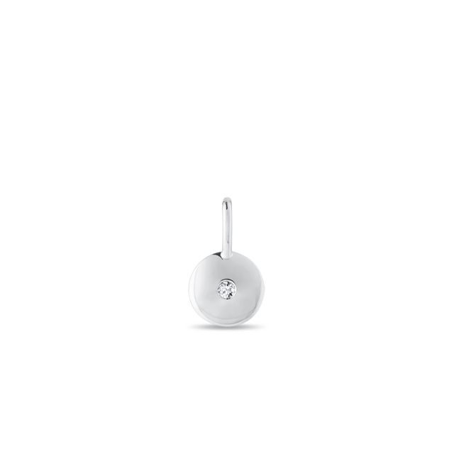 PENDENTIF EN OR BLANC AVEC MÉDAILLON ET DIAMANT - PENDENTIFS - COLLIERS