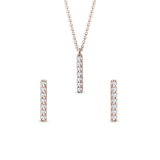 SCHMUCKSET MIT DIAMANTSTÄBEN IN ROSÉGOLD - SCHMUCK SETS DIAMANT - SCHMUCK