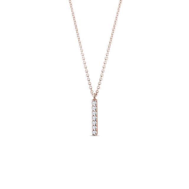 ROSE GOLD NECKLACE WITH A DIAMOND BAR - DIAMOND NECKLACES - NECKLACES