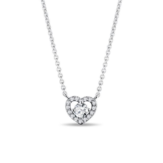 COLLIER CŒUR EN OR BLANC AVEC DIAMANTS - COLLIERS AVEC DIAMANTS - COLLIERS