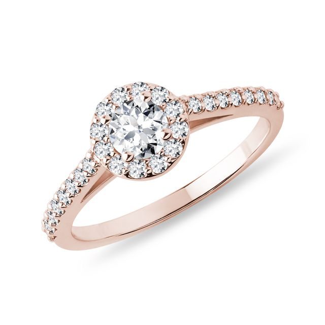 DIAMANT HALBRING AUS ROSÉGOLD - VERLOBUNGSRINGE DIAMANTEN - VERLOBUNGSRINGE