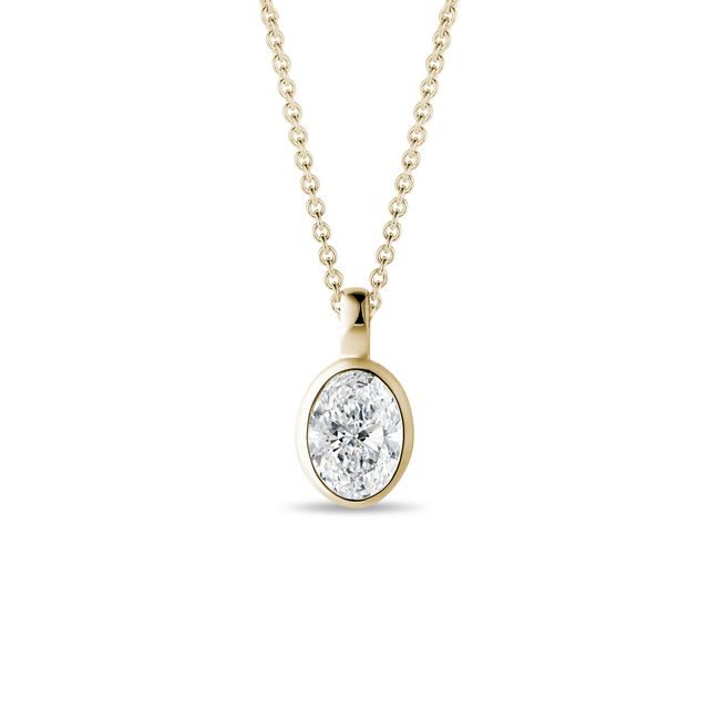 NÁHRDELNÍK S OVÁLNÝM LAB GROWN DIAMANTEM VE ZLATĚ - NÁHRDELNÍKY S DIAMANTY - NÁHRDELNÍKY