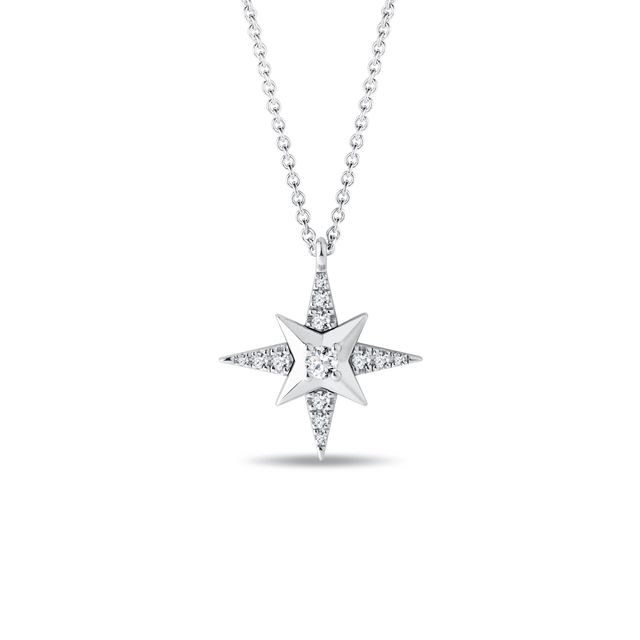 POLARIS STAR DIAMOND WHITE GOLD NECKLACE - DIAMOND NECKLACES - NECKLACES