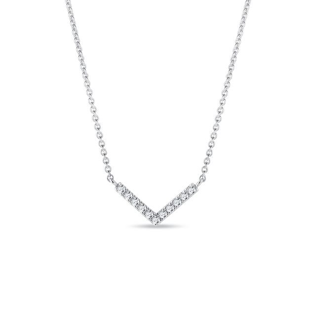 DIAMANTHALSKETTE MIT KLEINEM V-MOTIV UND DIAMANTEN IN WEISSGOLD - KETTEN MIT DIAMANTEN - KETTEN