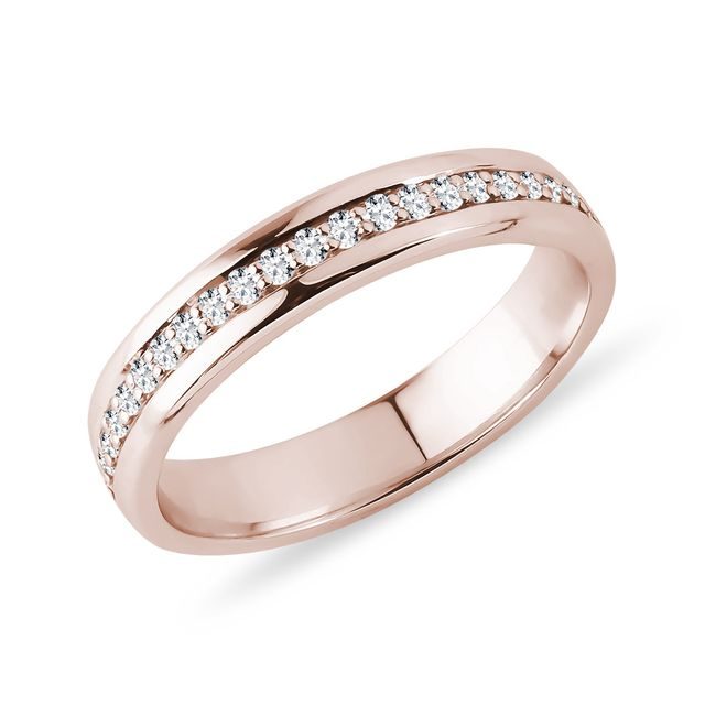 BAGUE DE MARIAGE EN OR ROSE AVEC DIAMANTS - ALLIANCES DE MARIAGE FEMMES - ALLIANCES DE MARIAGE