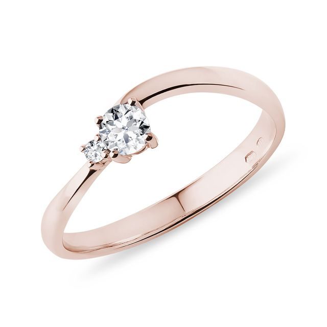 Diamond wave ring in rose gold