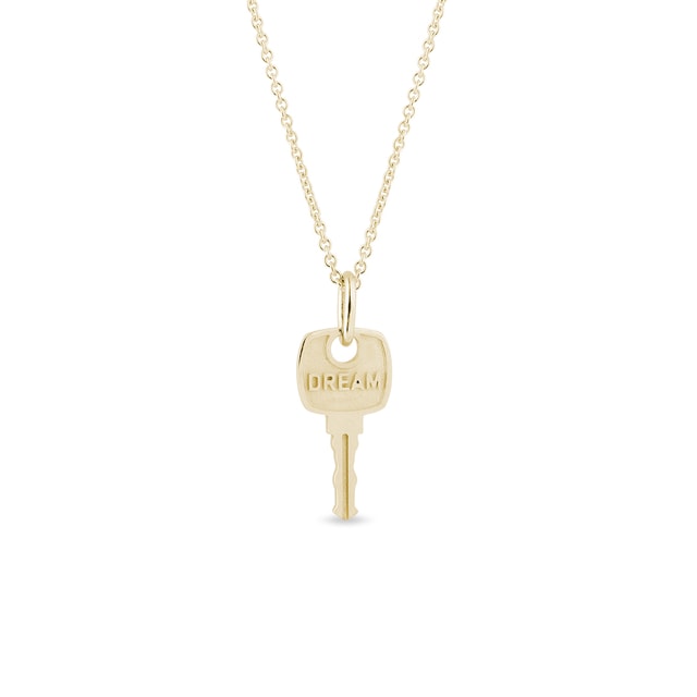 Dream key pendant in gold