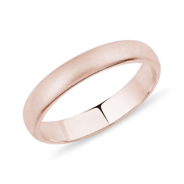 Matný prsten z růžového zlata pro muže