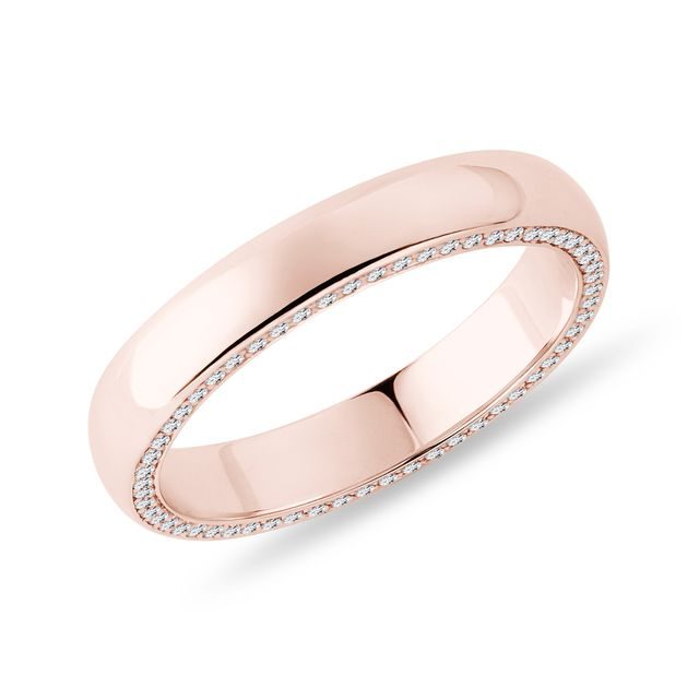 WOMEN'S DIAMOND SIDE CHANNEL WEDDING BAND IN ROSE GOLD - WOMEN'S WEDDING RINGS - WEDDING RINGS