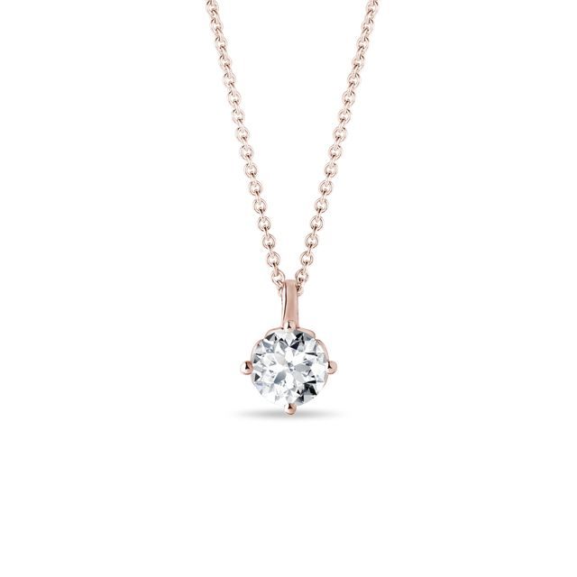 HALF CARAT LAB GROWN DIAMOND ROSE GOLD NECKLACE - DIAMOND NECKLACES - NECKLACES