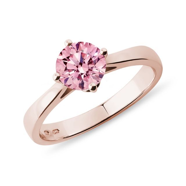 ROSE GOLD PINK DIAMOND ENGAGEMENT RING - RINGS WITH LAB-GROWN DIAMONDS - ENGAGEMENT RINGS