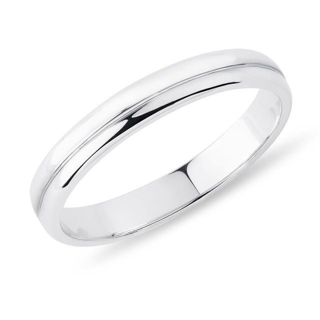 BAGUE DE MARIAGE EN OR BLANC POUR HOMMES AVEC GRAVURES - ALLIANCES DE MARIAGE HOMMES - ALLIANCES DE MARIAGE