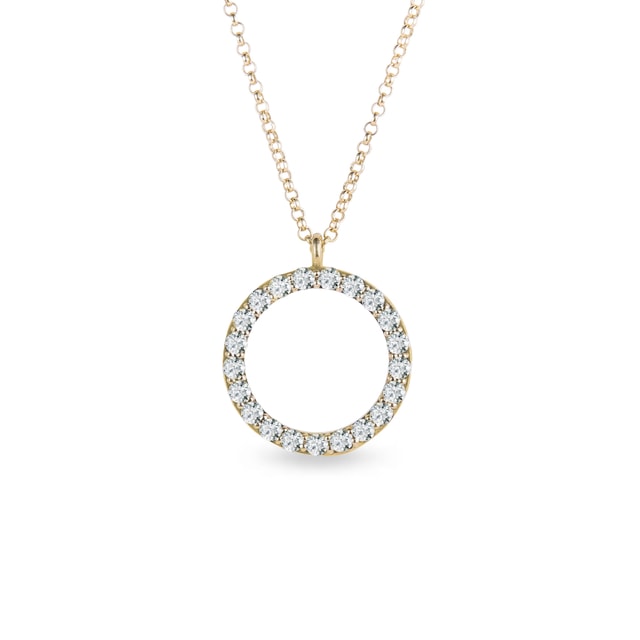 DIAMOND CIRCLE NECKLACE IN YELLOW GOLD - DIAMOND NECKLACES - NECKLACES