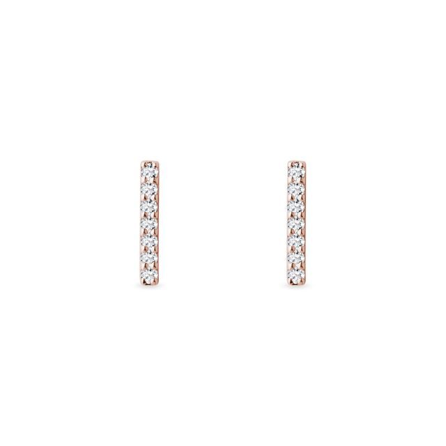 Diamond Bar Earrings in Rose Gold