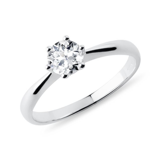 BAGUE DE FIANÇAILLES EN OR BLANC AVEC DIAMANT 0,5CT - SOLITAIRES - BAGUES DE FIANÇAILLES