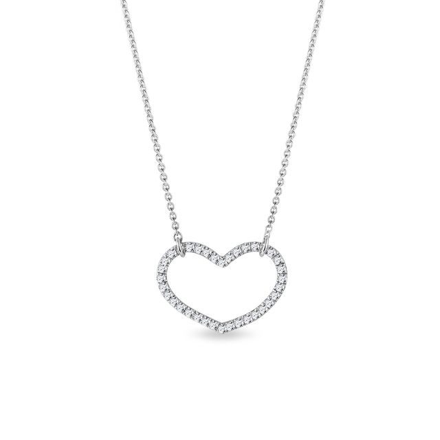 HEART NECKLACE WITH DIAMONDS IN GOLD - DIAMOND NECKLACES - NECKLACES