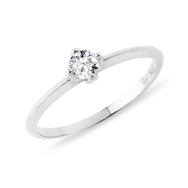 RING MIT 0,15 CT DIAMANT IN WEISSGOLD - VERLOBUNGSRINGE MIT BRILLANT - VERLOBUNGSRINGE