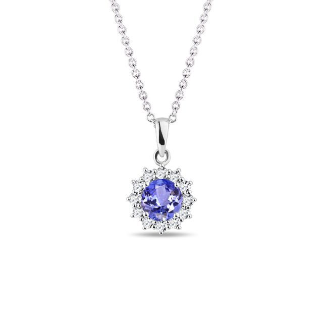 White Gold Necklace with Tanzanite and Brilliants