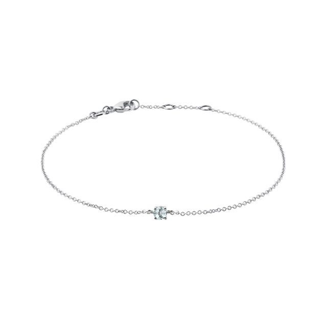 KINDERARMBAND MIT AQUAMARIN IN WEISSGOLD - KINDER ARMBÄNDER - ARMBÄNDER