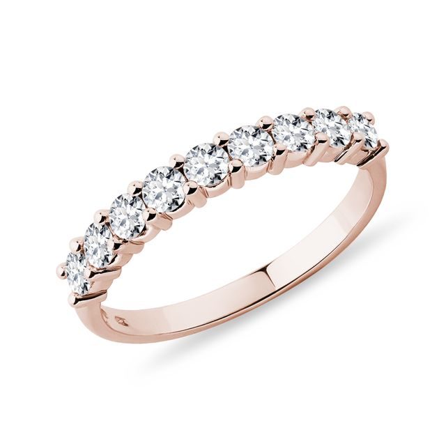 BAGUE CLASSIQUE EN OR ROSE AVEC DIAMANTS - ALLIANCES DE MARIAGE FEMMES - ALLIANCES DE MARIAGE