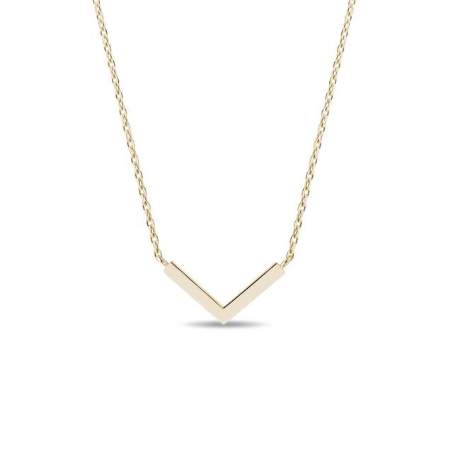 V-SHAPED YELLOW GOLD NECKLACE - YELLOW GOLD NECKLACES - NECKLACES