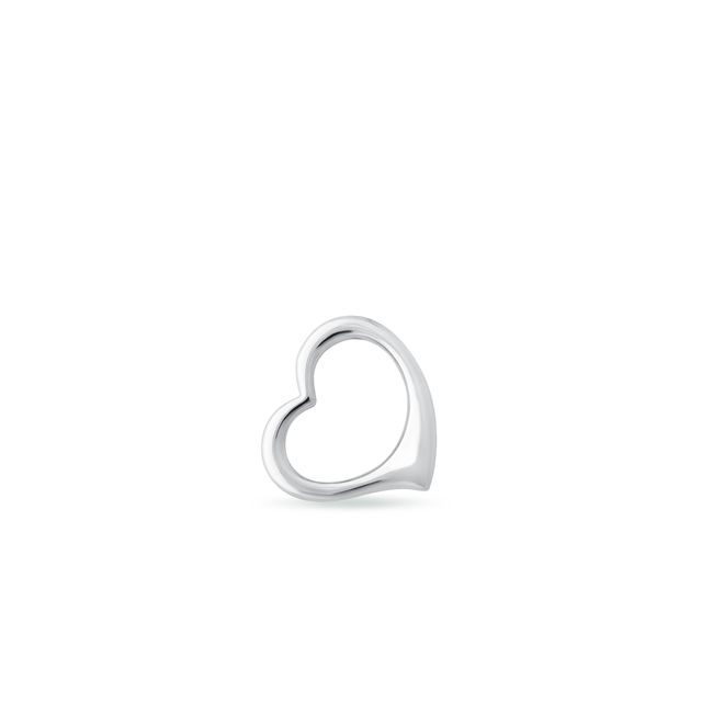 SHINY HEART PENDANT IN 14K WHITE GOLD - PENDANTS - NECKLACES