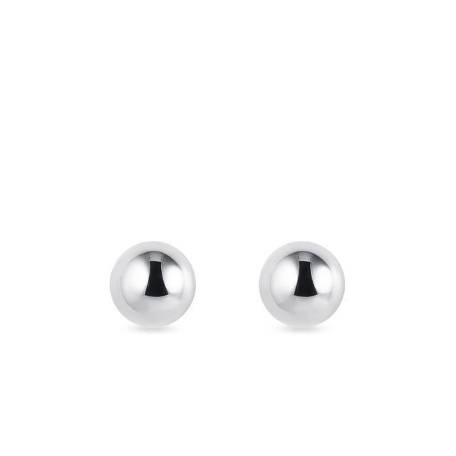 STUD BALL EARRINGS IN WHITE GOLD - WHITE GOLD EARRINGS - EARRINGS